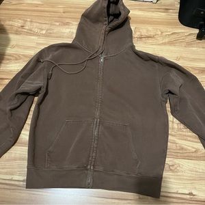 brandy melville brown zip up